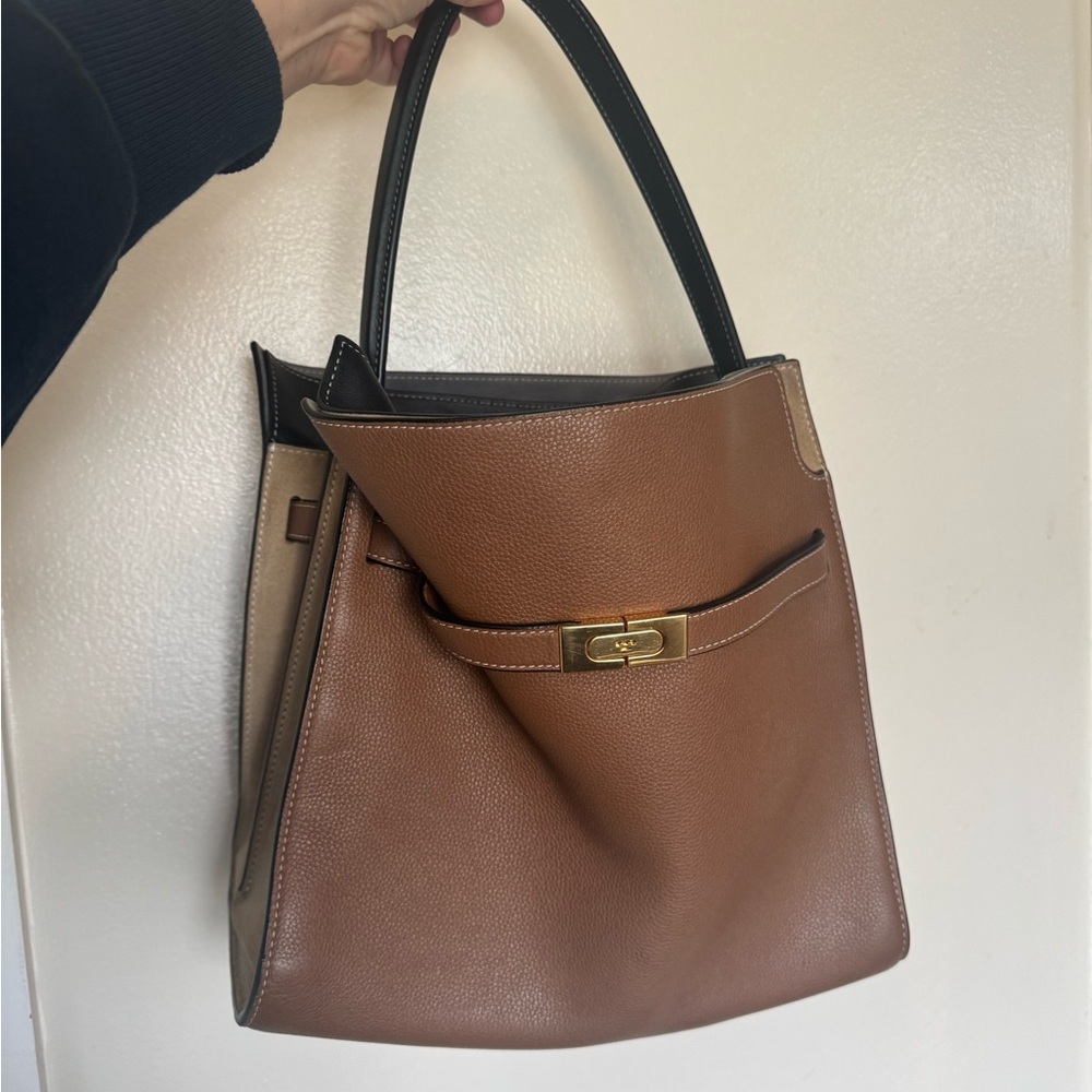 Tory Burch Lee Radziwill Large tote in tigers eye